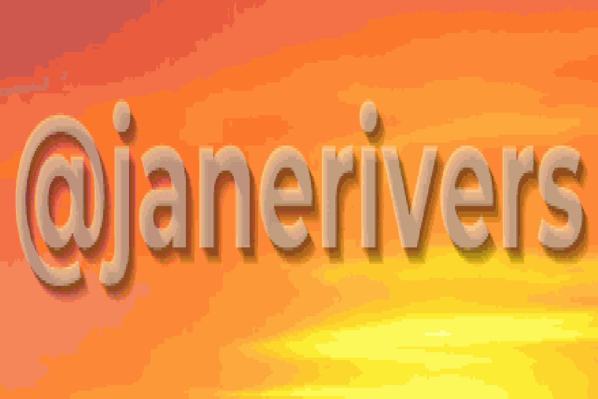 An enlarged semi-transparent watermark with a soft shadow over a sunset, broken into blotchy color bands