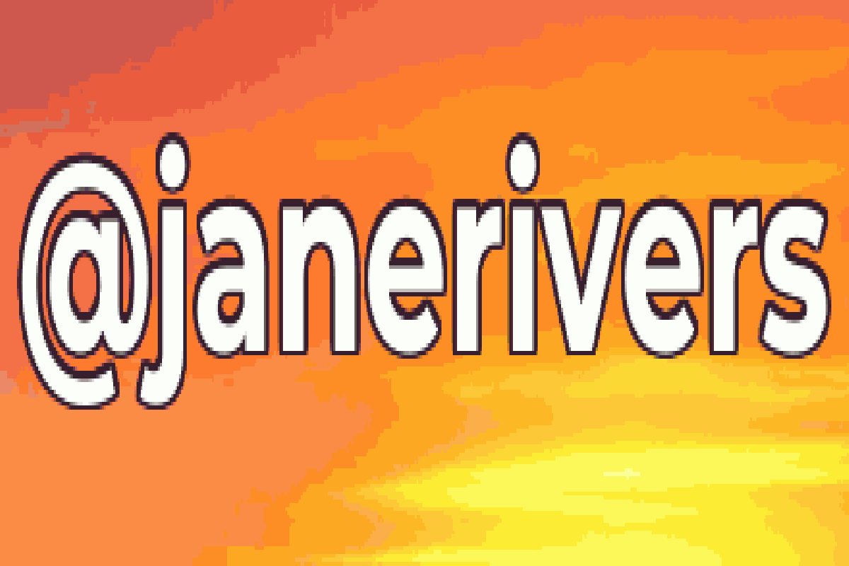 An enlarged solid white watermark with a thin dark outline over the same sunset, still crisp