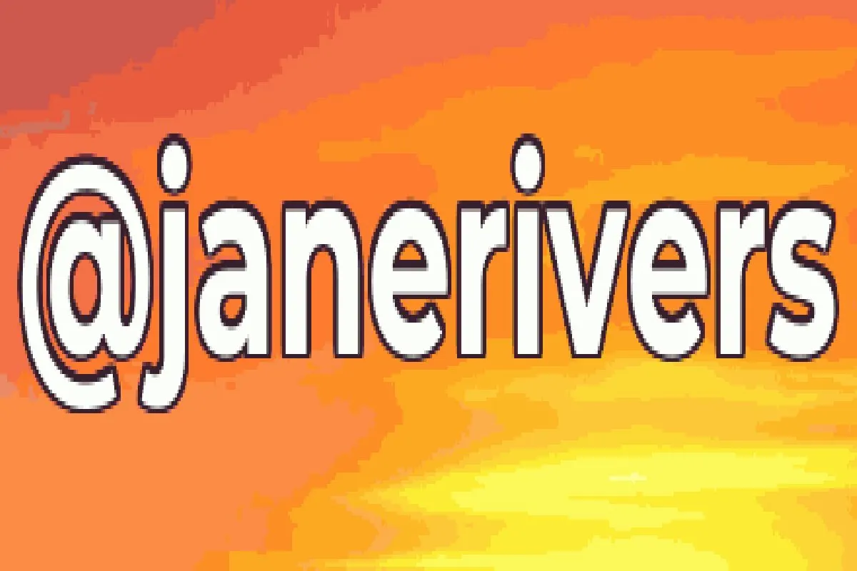 An enlarged solid white watermark with a thin dark outline over the same sunset, still crisp