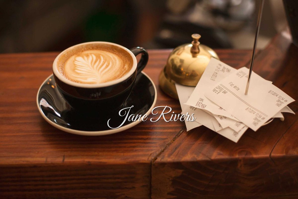 A coffee cup photo with a script watermark reading Jane Rivers