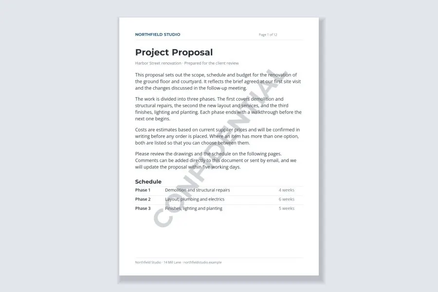 A page with a large faint diagonal CONFIDENTIAL watermark