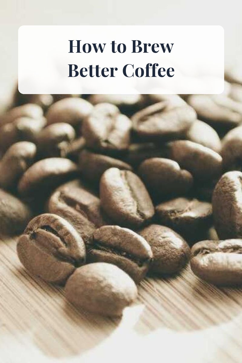 A coffee beans pin with a How to Brew Better Coffee title band and no website