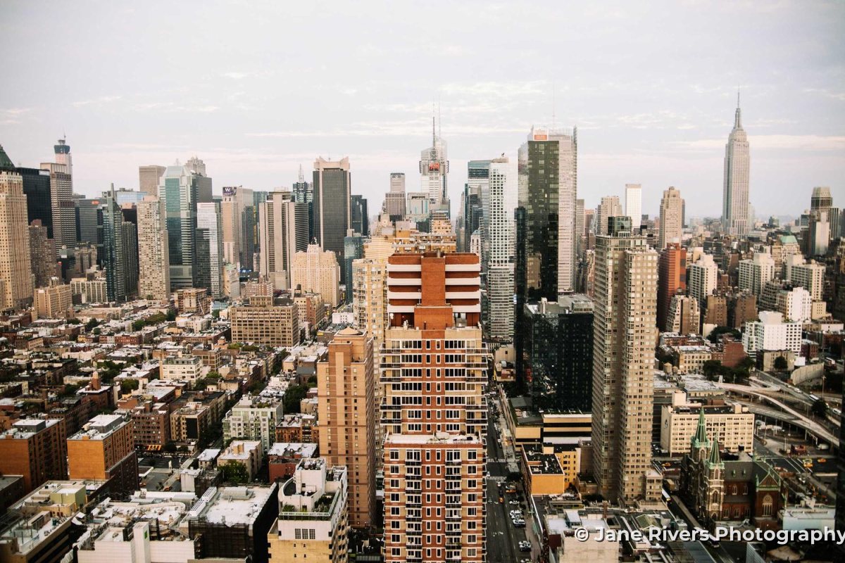 A city skyline photo with a small © Jane Rivers Photography credit in the lower right