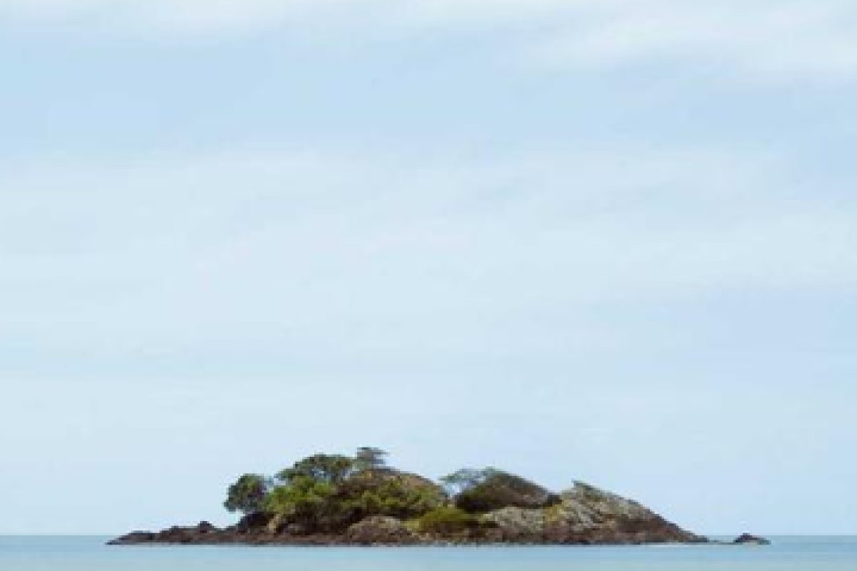 A close crop of just the small island
