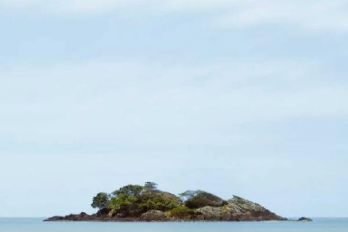 A close crop of just the small island