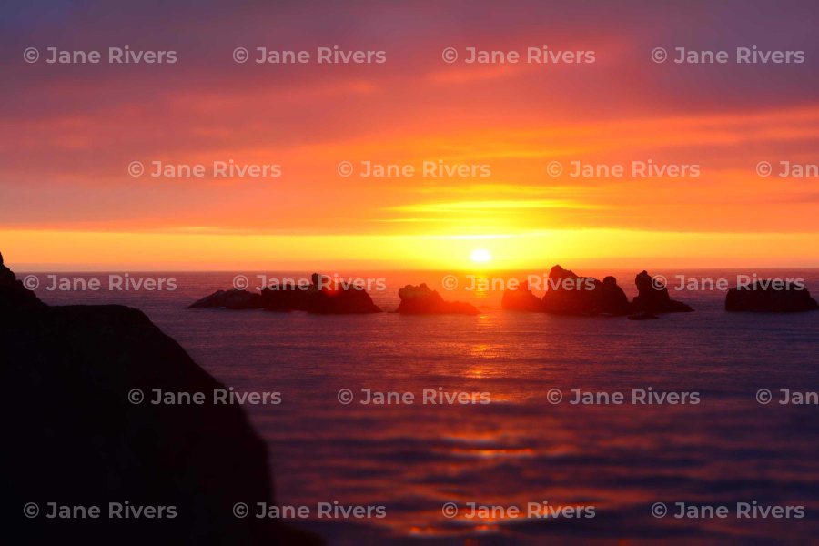 A sunset footage preview covered in a faint tiled copyright pattern
