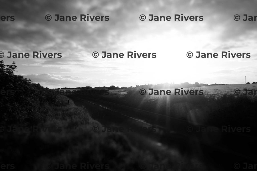 The same landscape tiled with black watermarks that vanish on the dark hills