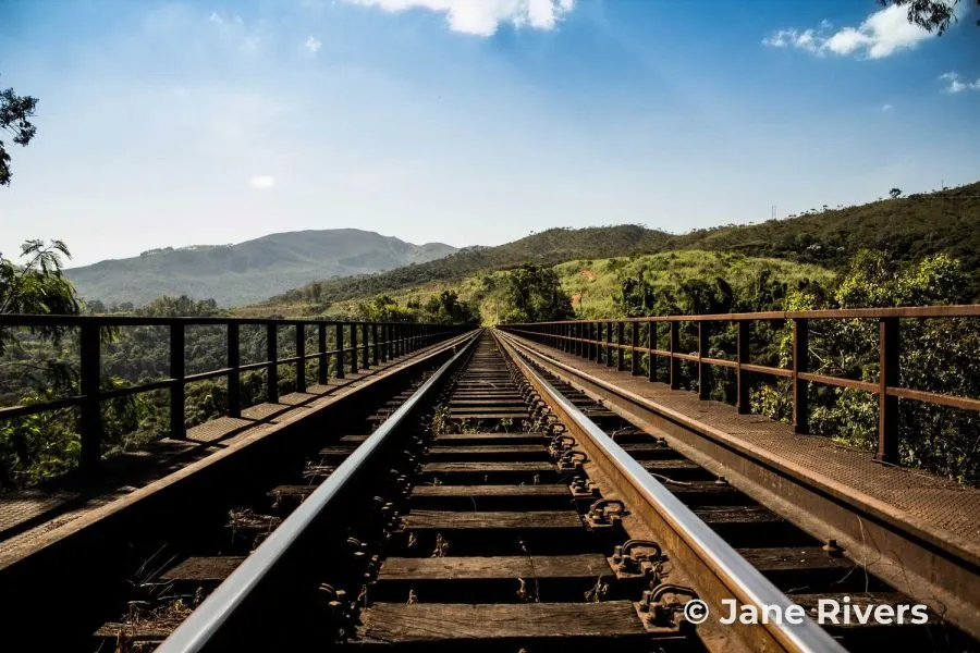 A railway bridge photo with a small Jane Rivers watermark in the bottom-right corner at 85% opacity