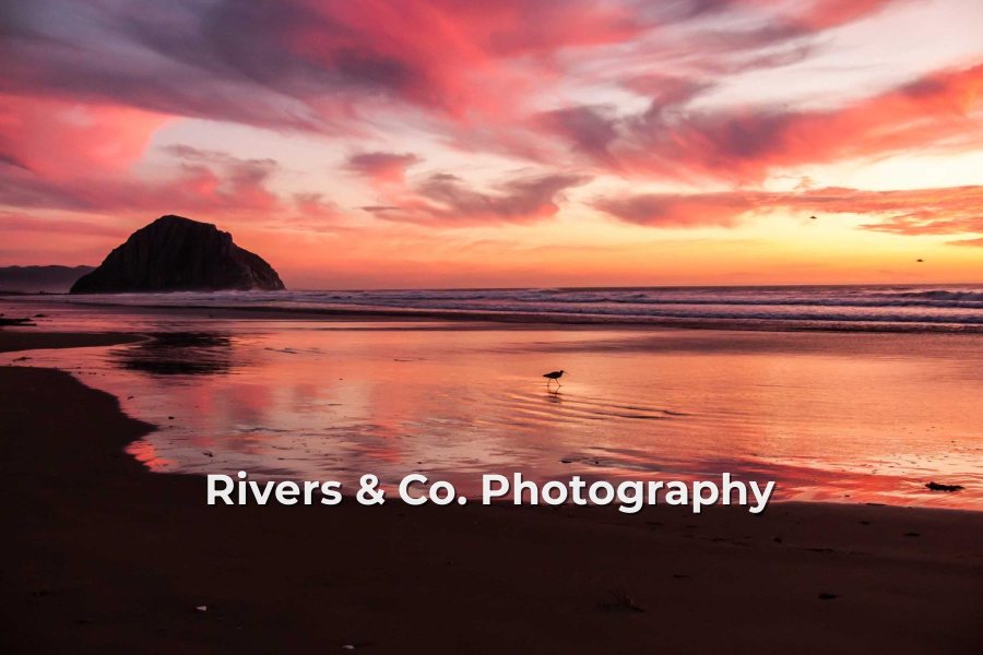 Sunset beach photo with the watermark Rivers & Co. Photography