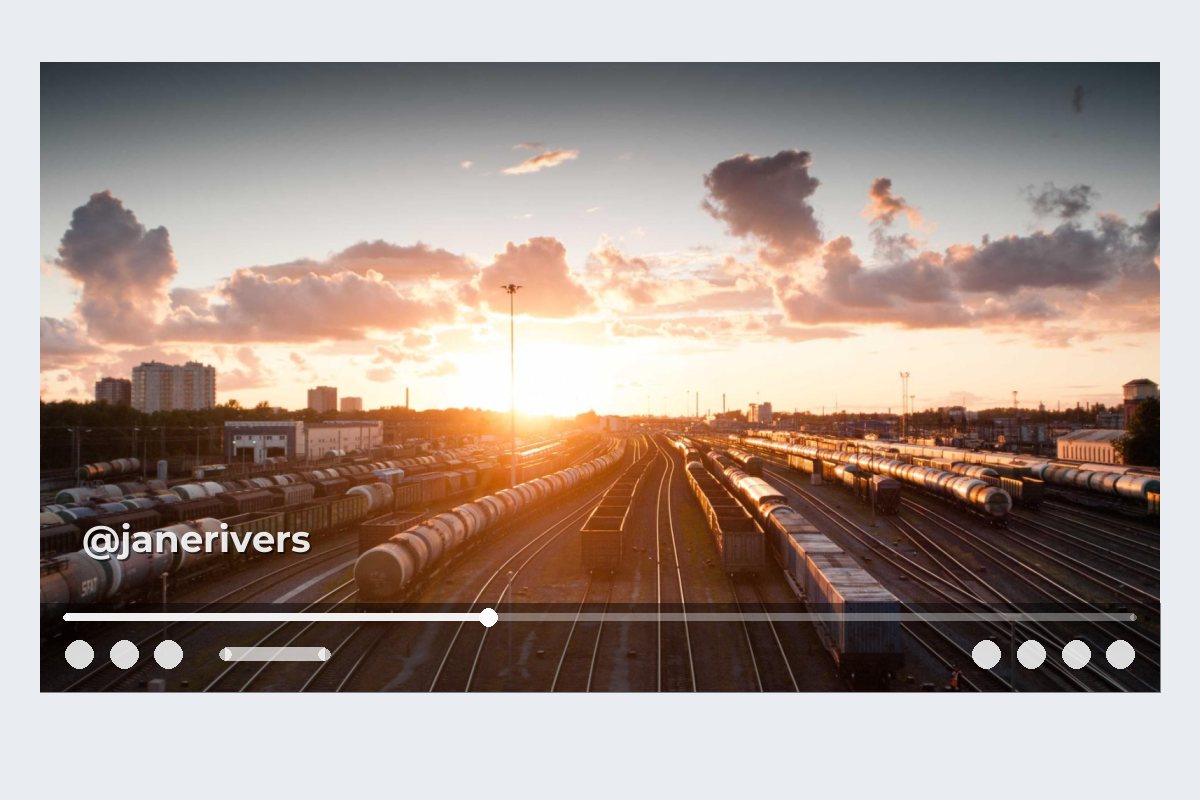 The same horizontal video with the watermark raised just above the player control bar