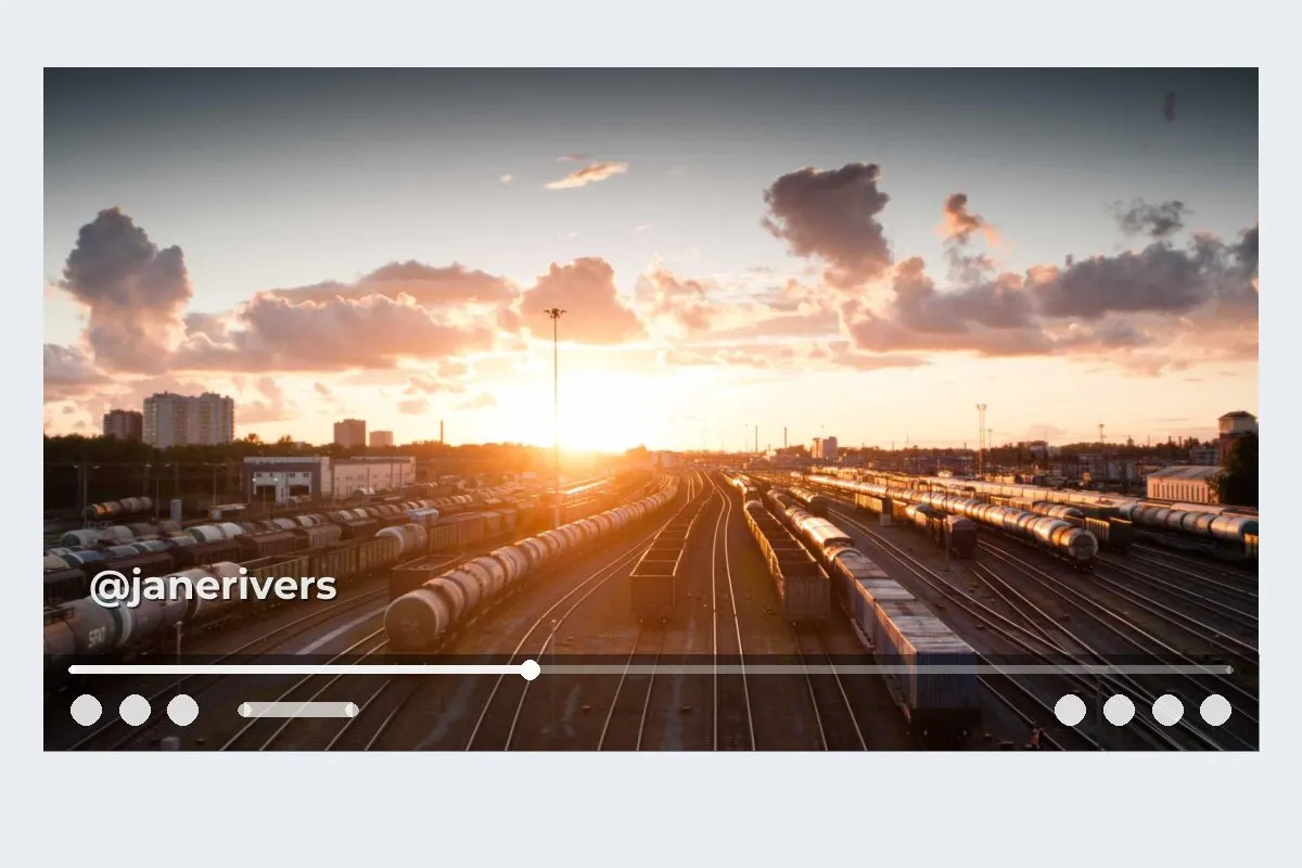 The same horizontal video with the watermark raised just above the player control bar
