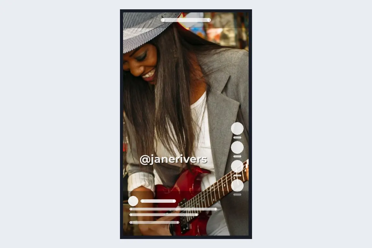 The same vertical video with the watermark placed left of center, above the caption area