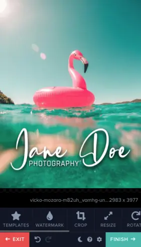 Watermark editor on mobile